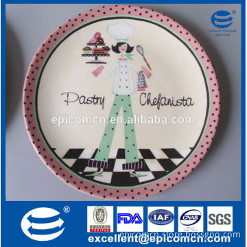 pinky porcelain cake plate, ceramic dessert plate china manufacture
